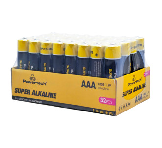 POWERTECH αλκαλικές μπαταρίες Super Alkaline PT-1402, AAA, 1.5V, 32τμχ POWERTECH αλκαλικές μπαταρίες Super Alkaline PT-1402, AAA, 1.5V, 32τμχ