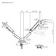 POWERTECH βάση γραφείου για 2x οθόνες PT-1425, 17-32", έως 9kg