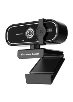 POWERTECH web camera PT-1427, 5MP, 2K QHD, αυτόματη εστίαση, 1.5m, μαύρη