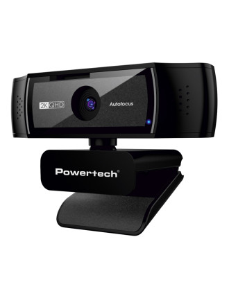 POWERTECH web camera PT-1428, 5MP, 2K QHD, αυτόματη εστίαση, 1.5m, μαύρη
