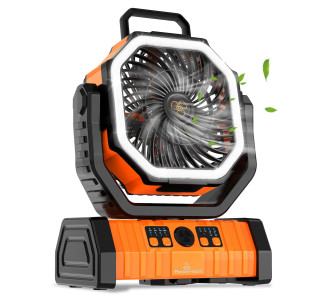 POWERTECH φορητός ανεμιστήρας PT-1430 με χειριστήριο, 20000mAh, πορτοκαλί