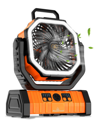 POWERTECH φορητός ανεμιστήρας PT-1430 με χειριστήριο, 20000mAh, πορτοκαλί
