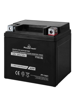 POWERTECH μπαταρία μολύβδου μοτοσυκλέτας PT-1441, 12V 5Ah, AGM, YTX5-BS