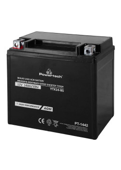POWERTECH μπαταρία μολύβδου μοτοσυκλέτας PT-1442, 12V 14Ah, AGM, YTX14-BS
