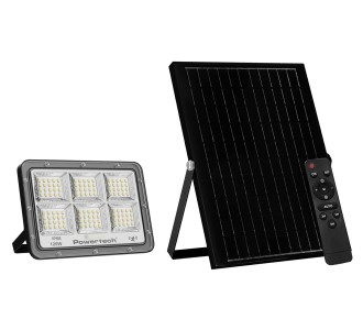 POWERTECH LED ηλιακός προβολέας PT-1457 με τηλεχειριστήριο, αισθητήρας κίνησης, 120W, 4000K, 1500lm, IP66