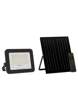 POWERTECH LED ηλιακός προβολέας PT-1461 με τηλεχειριστήριο, 30W, 4000K, 400lm, IP66