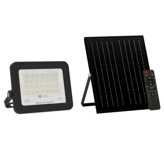POWERTECH LED ηλιακός προβολέας PT-1461 με τηλεχειριστήριο, 30W, 4000K, 400lm, IP66