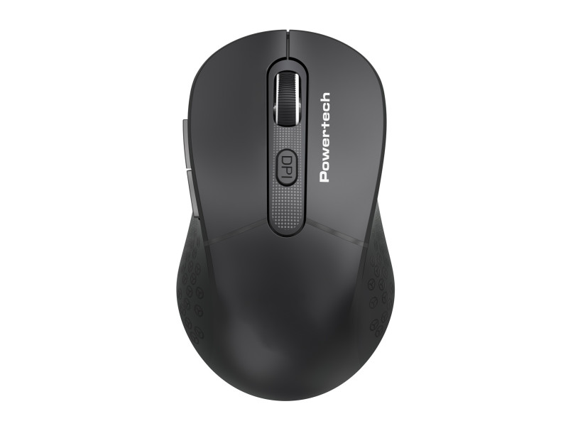 POWERTECH ασύρματο ποντίκι PT-1466, USB δέκτης, έως 1600DPI, μαύρο