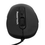 POWERTECH ενσύρματο ποντίκι PT-1467, οπτικό, έως 1600DPI, μαύρο