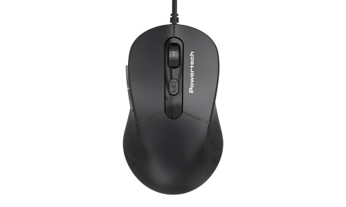 POWERTECH ενσύρματο ποντίκι PT-1467, οπτικό, έως 1600DPI, μαύρο
