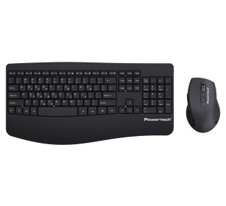 POWERTECH set ποντίκι & πληκτρολόγιο PT-1490, 2.4GHz & Bluetooth, μαύρο