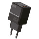 POWERTECH φορτιστής τοίχου PT-1499 με οθόνη, USB/USB-C, 35W, GaN, μαύρος POWERTECH φορτιστής τοίχου PT-1499 με οθόνη, USB/USB-C, 35W, GaN, μαύρος