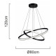 POWERTECH LED φωτιστικό οροφής PT-1529, 60W, 4000K, Φ80x120cm, μαύρο POWERTECH LED φωτιστικό οροφής PT-1529, 60W, 4000K, Φ80x120cm, μαύρο