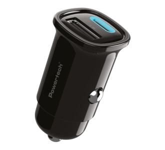 POWERTECH φορτιστής αυτοκινήτου PT-1538, USB & USB-C, 30W, μαύρος