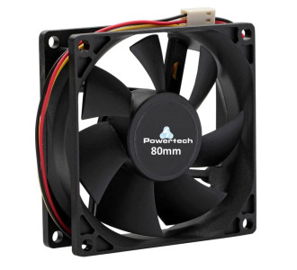 POWERTECH ανεμιστήρας PT-155, 80 x 80 x 25mm, 12V, 3pin & 4 βίδες