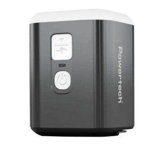 POWERTECH μίνι τρόμπα PT-1554 με φακό, 5W, επαναφορτιζόμενη, μαύρη