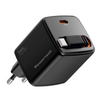 POWERTECH φορτιστής τοίχου PT-1572 με πτυσσόμενο καλώδιο, USB-C, 45W, GaN, μαύρος POWERTECH φορτιστής τοίχου PT-1572 με πτυσσόμενο καλώδιο, USB-C, 45W, GaN, μαύρος
