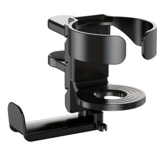 POWERTECH βάση ακουστικών & ποτηροθήκη γραφείου PT-1579, περιστρεφόμενη, μαύρη