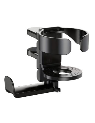 POWERTECH βάση ακουστικών & ποτηροθήκη γραφείου PT-1579, περιστρεφόμενη, μαύρη