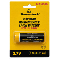 POWERTECH επαναφορτιζόμενη μπαταρία Li-ion INR18650 PT-1614, 2200mAh, 3.7V, button top, 1τμχ POWERTECH επαναφορτιζόμενη μπαταρία Li-ion INR18650 PT-1614, 2200mAh, 3.7V, button top, 1τμχ