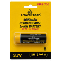 POWERTECH επαναφορτιζόμενη μπαταρία Li-ion INR21700 PT-1616, 4000mAh, 3.7V, button top, 1τμχ POWERTECH επαναφορτιζόμενη μπαταρία Li-ion INR21700 PT-1616, 4000mAh, 3.7V, button top, 1τμχ