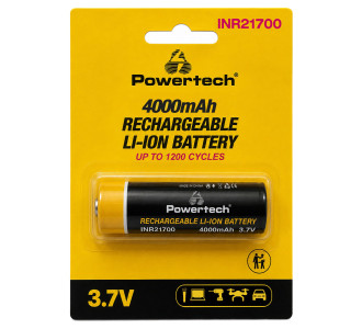 POWERTECH επαναφορτιζόμενη μπαταρία Li-ion INR21700 PT-1616, 4000mAh, 3.7V, button top, 1τμχ POWERTECH επαναφορτιζόμενη μπαταρία Li-ion INR21700 PT-1616, 4000mAh, 3.7V, button top, 1τμχ