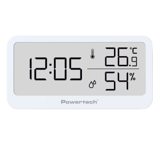 POWERTECH επιτραπέζιο ψηφιακό ρολόι PT-1656 με θερμόμετρο & υγρασιόμετρo, λευκό POWERTECH επιτραπέζιο ψηφιακό ρολόι PT-1656 με θερμόμετρο & υγρασιόμετρo, λευκό