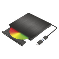 POWERTECH εξωτερικός οδηγός εγγραφής/ανάγνωσης CD/DVD PT-1678, USB/USB-C σύνδεση, μαύρος POWERTECH εξωτερικός οδηγός εγγραφής/ανάγνωσης CD/DVD PT-1678, USB/USB-C σύνδεση, μαύρος