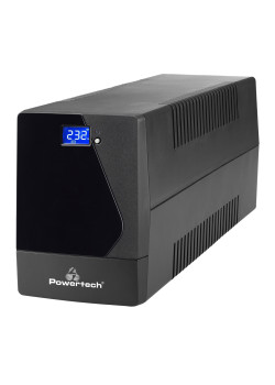 POWERTECH UPS Line Interactive PT-1800LCD με οθόνη, 1800VA, 1080W, 4x Schuko, 2x RJ45/RJ11, USB Type B