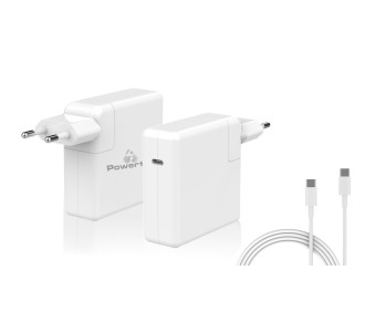 POWERTECH Φορτιστής laptop PT-704 για Apple, USB Type-C PD, 61W, λευκό