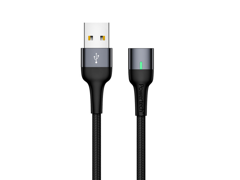 POWERTECH καλώδιο USB PT-757, μαγνητικό, 480Mbps, 1m, μαύρο