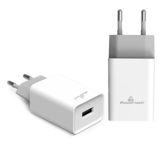 POWERTECH φορτιστής τοίχου PT-780, USB QC 3.0, 20W, 4A, λευκός