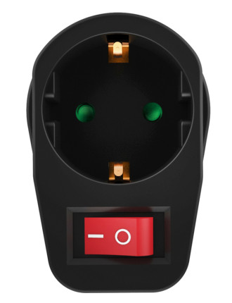 POWERTECH αντάπτορας ρεύματος PT-810, 1x schuko, 16A, μαύρος