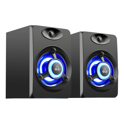 POWERTECH ηχεία Crystal sound PT-842, 2x 3W, 3.5mm, μαύρα