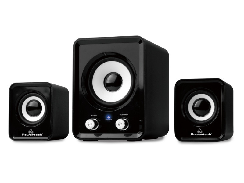 POWERTECH ηχεία Essential sound PT-843, 2.1, 5W + 2x 3W, 3.5mm, μαύρα