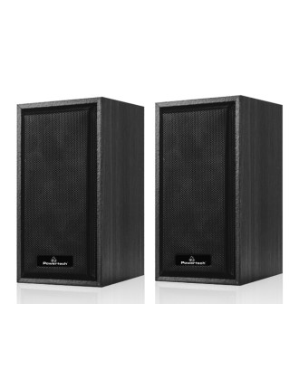 POWERTECH ηχεία Premium sound PT-845 από ξύλο, 2x 3W, 3.5mm, μαύρα
