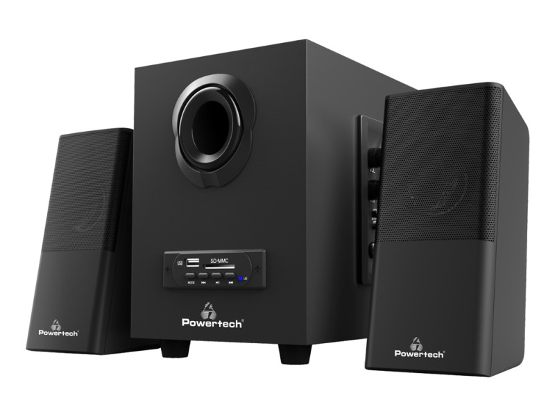 POWERTECH ηχεία Premium sound PT-846, 16W, USB/SD/FM/BT, remote, μαύρα