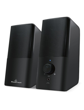 POWERTECH ηχεία Premium sound PT-847, 2x 3W, 3.5mm, μαύρα