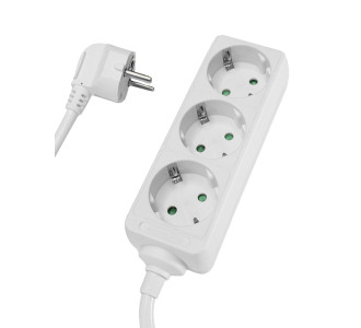 POWERTECH πολύπριζο PT-868, 3x schuko, 16A, 1.5m, λευκό