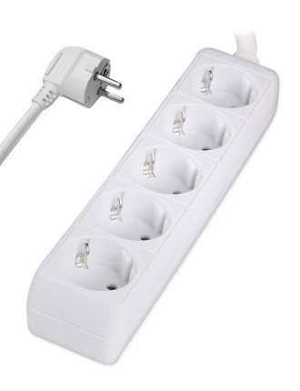 POWERTECH πολύπριζο PT-871, 5x schuko, 16A, 3m, λευκό
