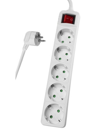 POWERTECH πολύπριζο PT-876, 5x schuko, 16A, 3m, λευκό POWERTECH πολύπριζο PT-876, 5x schuko, 16A, 3m, λευκό