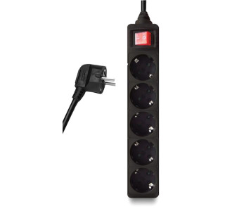 POWERTECH πολύπριζο PT-877, 5x schuko, 16A, 3m, μαύρο