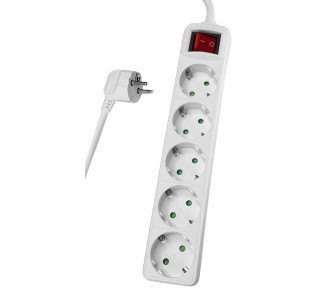 POWERTECH πολύπριζο PT-878, 5x schuko, 16A, 5m, λευκό