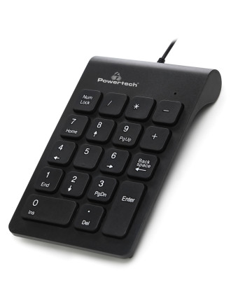 POWERTECH ενσύρματο αριθμητικό πληκτρολόγιο PT-938, USB, μαύρο