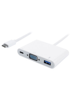 POWERTECH docking station PTH-035, 3 θυρών, USB-C σύνδεση, λευκό