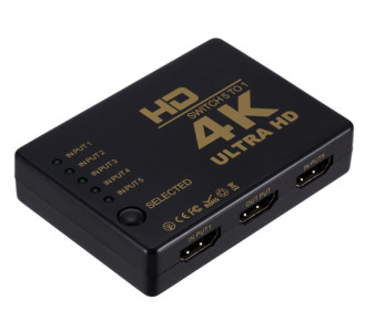 POWERTECH HDMI amplifier switch PTH-052 με τηλεχειριστήριο, 5 σε 1, 4K
