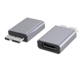 POWERTECH αντάπτορας USB 3.0 Micro B σε USB-C PTH-067, 5Gbps, γκρι