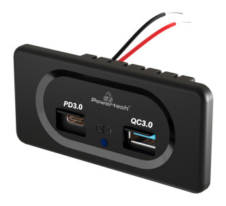 POWERTECH πρίζα USB για σκάφη & οχήματα PTL-008, USB & USB-C, 36W POWERTECH πρίζα USB για σκάφη & οχήματα PTL-008, USB & USB-C, 36W