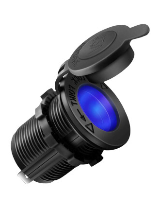 POWERTECH πρίζα αναπτήρα για σκάφη & οχήματα PTL-010, μπλε LED, 12V
