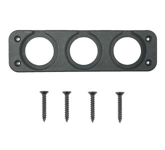 POWERTECH πάνελ πρίζας για σκάφη & οχήματα PTL-014, 3 θέσεις, 150x43mm